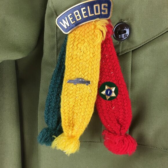 BSA Boy Scouts Official Shirt Long Sleeve Webelos tri color 3 pins - Picture 12 of 16
